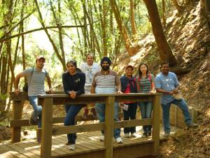 Team outing on a hiking trail