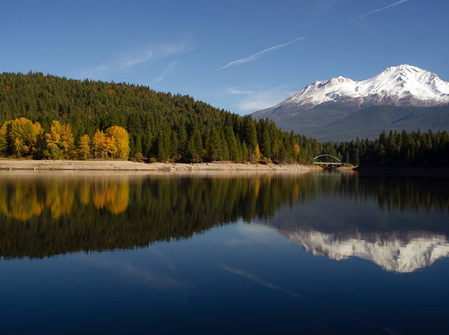 shasta lake ready for houseboats on a summer day