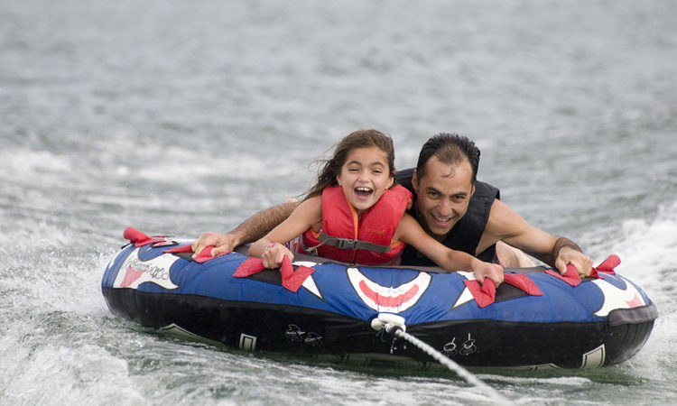 father daughter ride marina towable