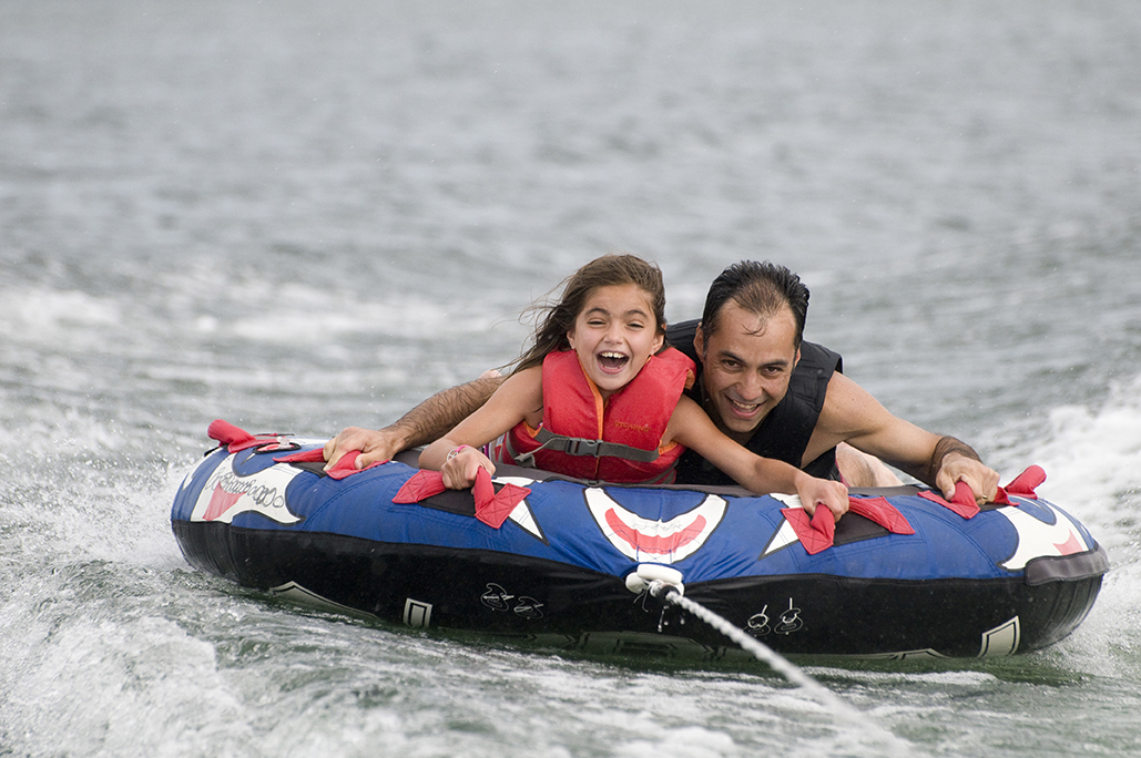 father daughter ride marina towable