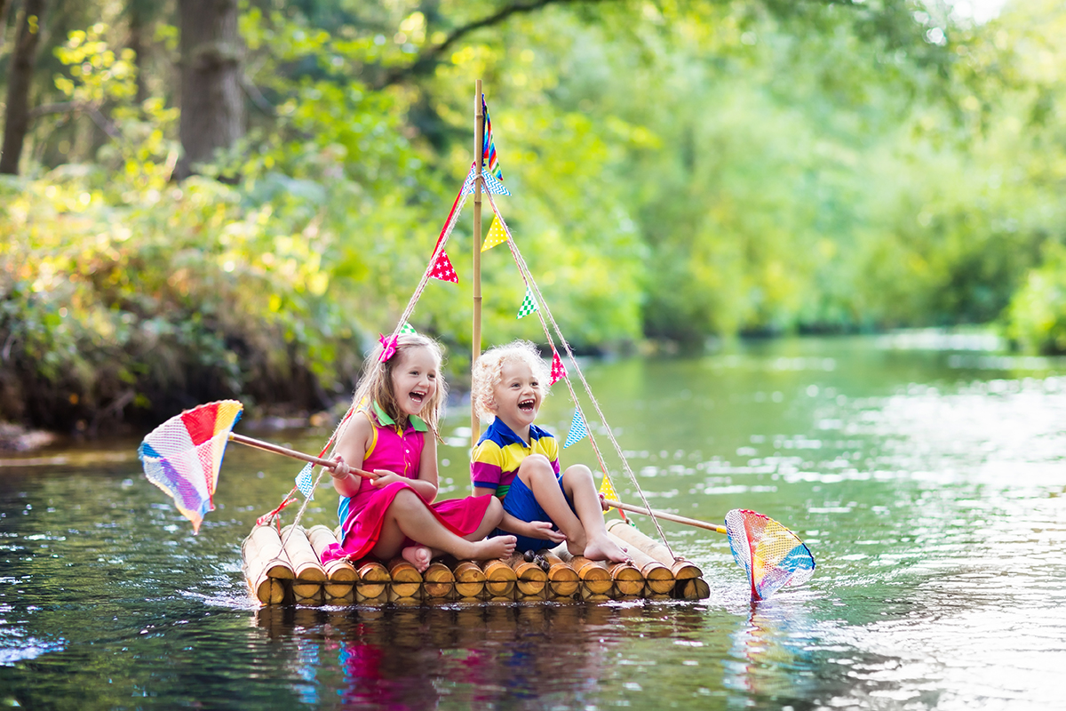 kids raft near shasta lake rv campground